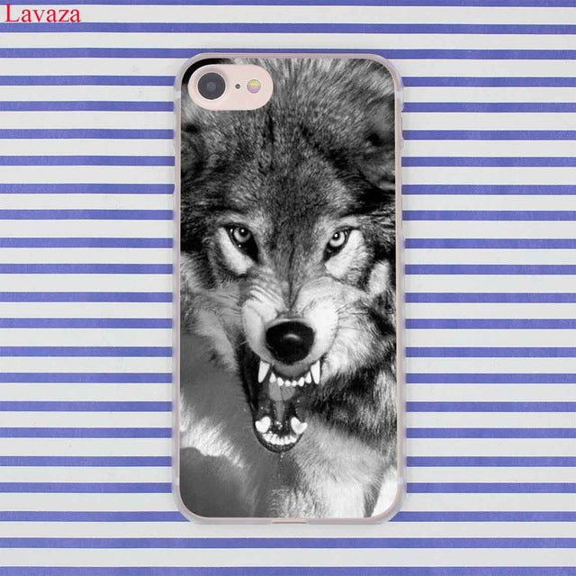 Lavaza 186F Classic Cool Wolf Hipster Print Coque Shell Phone Case for Apple iPhone 7 8 Plus 6 6S Plus 5 5S SE 5C 4S X 10 Cover - Wolfmall