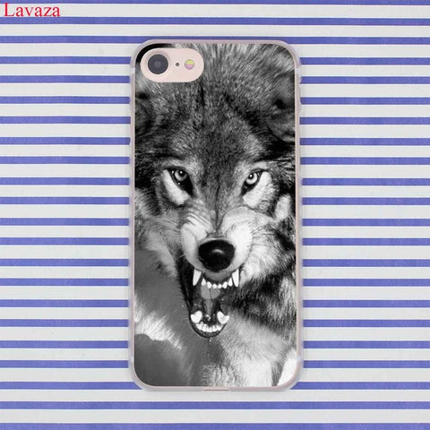 Lavaza 186F Classic Cool Wolf Hipster Print Coque Shell Phone Case for Apple iPhone 7 8 Plus 6 6S Plus 5 5S SE 5C 4S X 10 Cover - Wolfmall