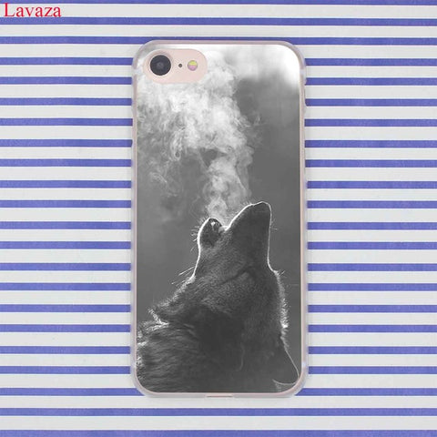 Lavaza 186F Classic Cool Wolf Hipster Print Coque Shell Phone Case for Apple iPhone 7 8 Plus 6 6S Plus 5 5S SE 5C 4S X 10 Cover - Wolfmall