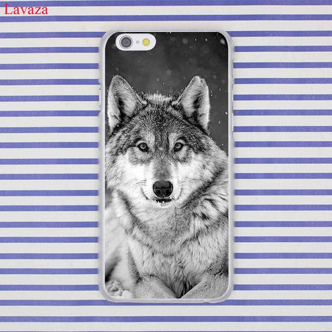 Lavaza 186F Classic Cool Wolf Hipster Print Coque Shell Phone Case for Apple iPhone 7 8 Plus 6 6S Plus 5 5S SE 5C 4S X 10 Cover - Wolfmall