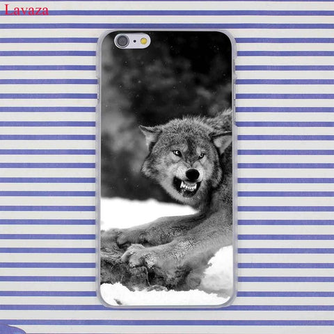 Lavaza 186F Classic Cool Wolf Hipster Print Coque Shell Phone Case for Apple iPhone 7 8 Plus 6 6S Plus 5 5S SE 5C 4S X 10 Cover - Wolfmall