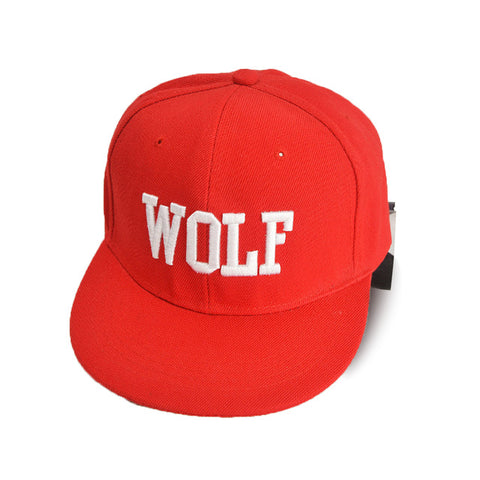 Embroidery Unisex Baseball Cap Hip Hop Wolf Words Adjustable Hat White Black Red Hat gorra - Wolfmall