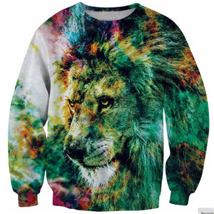 PLstar Cosmos 2017 New fashion Brand clothing Sweatshirt Cool Wolf/Lion/Cats/Doge 3D Animal Print Crewneck Sweatshirts Pullovers - Wolfmall