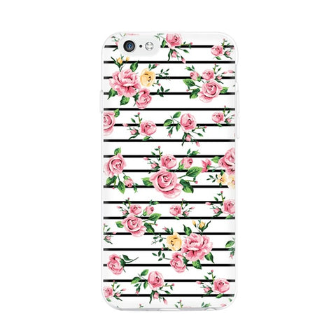 GerTong For iPhone 7 6 6S 5 5S SE 5C 4 4S Case Cover Silicone Flowers Totem Capa Soft TPU Cute Tiger Wolf Protective Phone Bags - Wolfmall