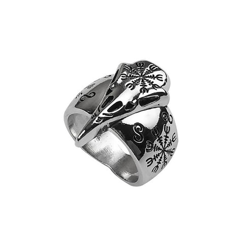 1 pc Wolf Rings Beak Mouth Shape Ring Viking Norse Rune  Vintage Signet Men Jewelry #254751 - Wolfmall