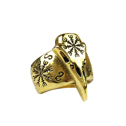 1 pc Wolf Rings Beak Mouth Shape Ring Viking Norse Rune  Vintage Signet Men Jewelry #254751 - Wolfmall