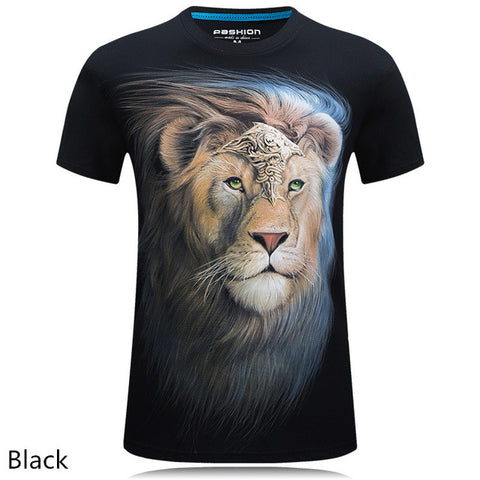 mens fashion brand t shirts 2016 new style 3d animal Owl/Skull/wolf/ fox Digital Printed T Shirt Hip Hop Funny O-Neck Tee Shirt - Wolfmall
