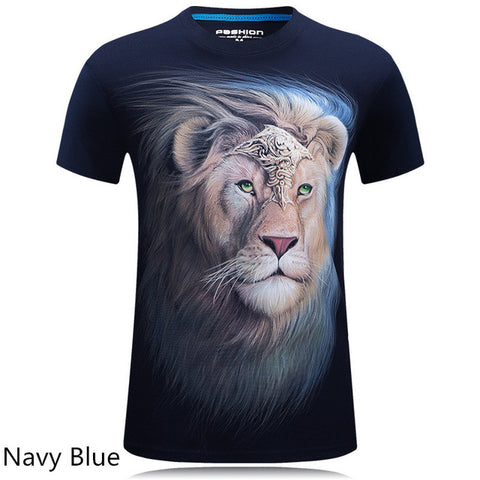 mens fashion brand t shirts 2016 new style 3d animal Owl/Skull/wolf/ fox Digital Printed T Shirt Hip Hop Funny O-Neck Tee Shirt - Wolfmall