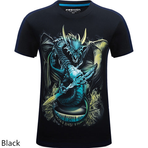 mens fashion brand t shirts 2016 new style 3d animal Owl/Skull/wolf/ fox Digital Printed T Shirt Hip Hop Funny O-Neck Tee Shirt - Wolfmall