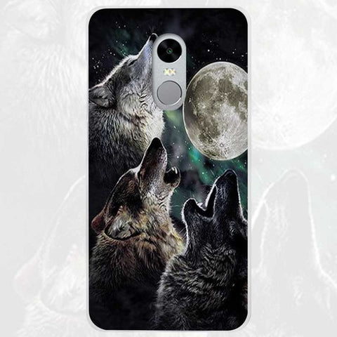 BiNFUL Hot Sale The Wolf Clear Cover Case Coque for Xiaomi Redmi Mi Note 3 3s 4 4A 4X 5 5S 5C 6 Pro - Wolfmall