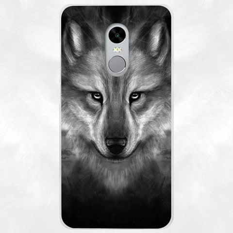 BiNFUL Hot Sale The Wolf Clear Cover Case Coque for Xiaomi Redmi Mi Note 3 3s 4 4A 4X 5 5S 5C 6 Pro - Wolfmall
