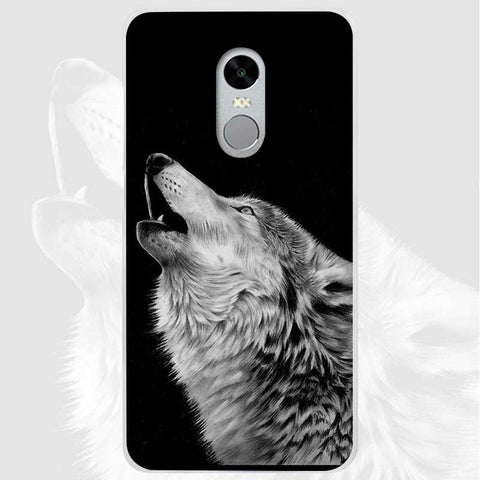 BiNFUL Hot Sale The Wolf Clear Cover Case Coque for Xiaomi Redmi Mi Note 3 3s 4 4A 4X 5 5S 5C 6 Pro - Wolfmall