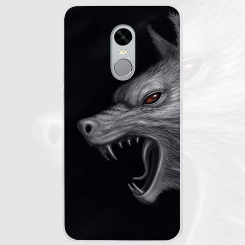 BiNFUL Hot Sale The Wolf Clear Cover Case Coque for Xiaomi Redmi Mi Note 3 3s 4 4A 4X 5 5S 5C 6 Pro - Wolfmall