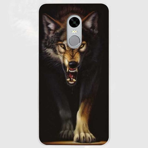BiNFUL Hot Sale The Wolf Clear Cover Case Coque for Xiaomi Redmi Mi Note 3 3s 4 4A 4X 5 5S 5C 6 Pro - Wolfmall