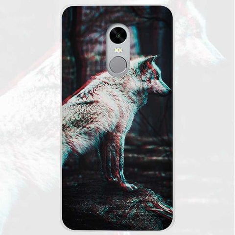 BiNFUL Hot Sale The Wolf Clear Cover Case Coque for Xiaomi Redmi Mi Note 3 3s 4 4A 4X 5 5S 5C 6 Pro - Wolfmall