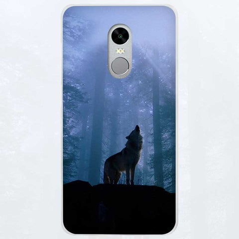 BiNFUL Hot Sale The Wolf Clear Cover Case Coque for Xiaomi Redmi Mi Note 3 3s 4 4A 4X 5 5S 5C 6 Pro - Wolfmall