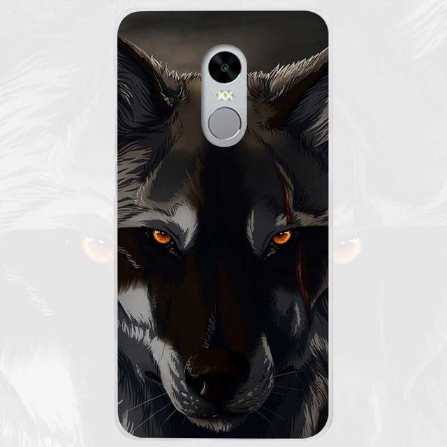BiNFUL Hot Sale The Wolf Clear Cover Case Coque for Xiaomi Redmi Mi Note 3 3s 4 4A 4X 5 5S 5C 6 Pro - Wolfmall