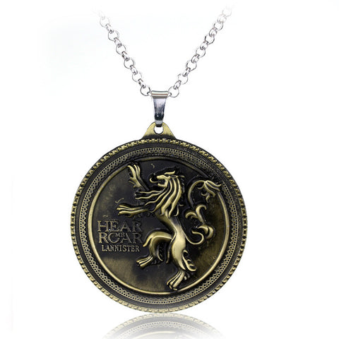 Weight 40g Game of Thrones Stark Family Goshawk Head Badge Wolf Chain Necklace Pendant Men Women Jewelry - Wolfmall