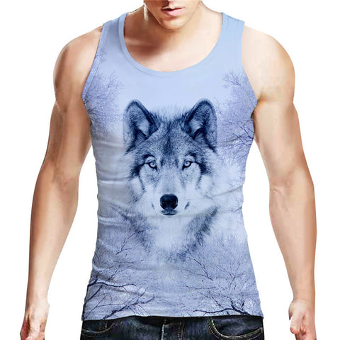 Bodybuilding Wolf Tank Tops Men 2017 Sleeveless Vest Fitness Clothing 3D Printed Tanktop Mens Sportswear Undershirt Dropship - Wolfmall