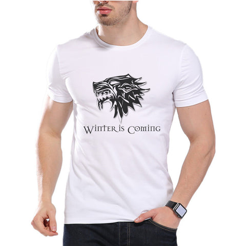 Game Of Thrones Men T Shirts Christmas ice wolf Funny Jon Snow Design Digital Printed Combed Top Quality Shirt D6-4# - Wolfmall
