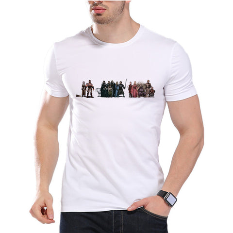Game Of Thrones Men T Shirts Christmas ice wolf Funny Jon Snow Design Digital Printed Combed Top Quality Shirt D6-4# - Wolfmall
