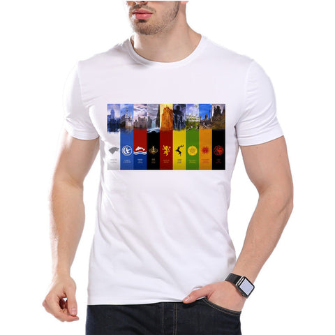 Game Of Thrones Men T Shirts Christmas ice wolf Funny Jon Snow Design Digital Printed Combed Top Quality Shirt D6-4# - Wolfmall
