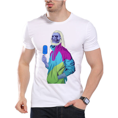 Game Of Thrones Men T Shirts Christmas ice wolf Funny Jon Snow Design Digital Printed Combed Top Quality Shirt D6-4# - Wolfmall