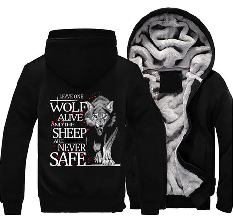 Dropshipping Game of Thrones Leave One Wolf Alive Arya Stark Hoodie Sweatshirt Jacket Winter Warmth Fleece Thicken Hooded Coat - Wolfmall