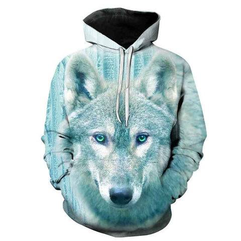 Hot Sale Brand Wolf Printed Hoodies Men 3D Sweatshirt Quality Plus size Pullover Novelty 3XL Streetwear Male Hooded Jacket - Wolfmall