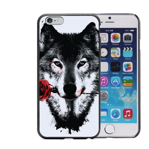 Cool Animal  Lion Wolf Mickey Mouse Hard Pattern Phone Case for iphone 7 7Plus 5 5S 6 6S Plus 8 8Plus X 10 Coque Capa Cover - Wolfmall