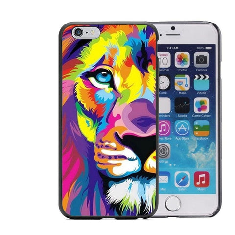 Cool Animal  Lion Wolf Mickey Mouse Hard Pattern Phone Case for iphone 7 7Plus 5 5S 6 6S Plus 8 8Plus X 10 Coque Capa Cover - Wolfmall