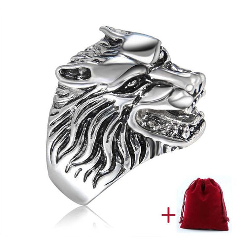 GR.NERH Unisex Design DLR123-TA Lovely Wolf White Color Ring Party Punk Jewelry For Women Ring Wholesale - Wolfmall