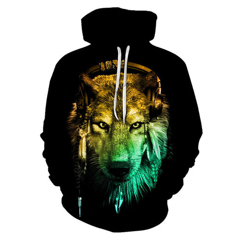 Miss.GO Hoodies Men 3D wolves planet collision Printed Autumn Tracksuit Men Clothing Casual Sportswear Sweatshirt Dropship - Wolfmall