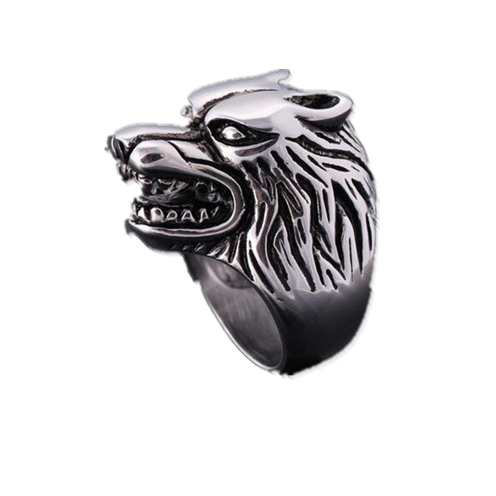 2017 New Arrival Hot Sale Real Wolf Head Rings Sterling Fashion Skeleton Hands Retro RingHigh Quality   RD186 - Wolfmall