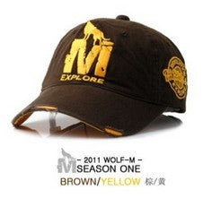 Free shipping 1 PCS 2016 New The Letter M Wolf Cotton Baseball Caps For Men And Women Summer Fashion Embroidery Sun Hats 6 Color - Wolfmall