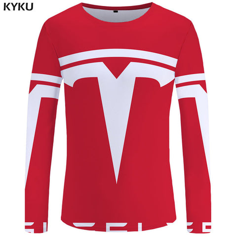 KYKU Wolf Long sleeve T shirt Flame Tops  Tees  Tshirt  3d T-shirt  Clothing Men Fashion Punk Male New - Wolfmall