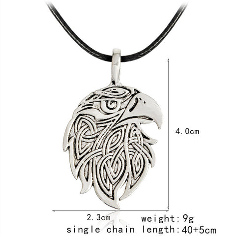 Viking style cat eagle wolf pendant necklace jewelry Norse Scandinavian animal wolf amulet necklace for Norway unisex accessor - Wolfmall