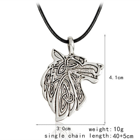 Viking style cat eagle wolf pendant necklace jewelry Norse Scandinavian animal wolf amulet necklace for Norway unisex accessor - Wolfmall