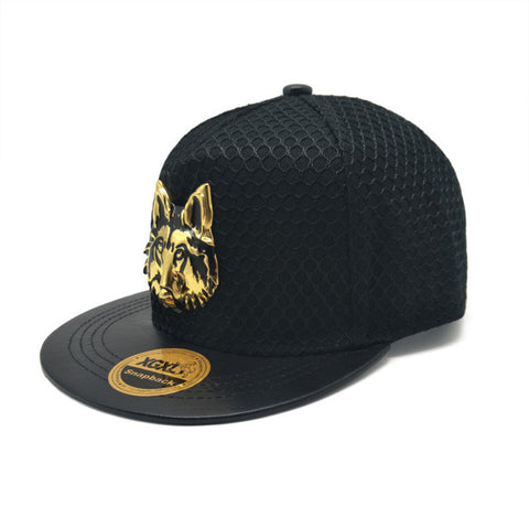 UMA ORELHA New Pattern Plain Edge Women Men Cotton Trend Hip Hop Hat Personality Metal Wolf Baseball Snapback Caps - Wolfmall