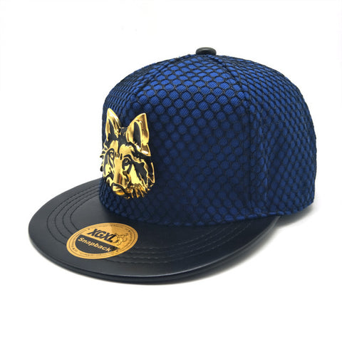 UMA ORELHA New Pattern Plain Edge Women Men Cotton Trend Hip Hop Hat Personality Metal Wolf Baseball Snapback Caps - Wolfmall