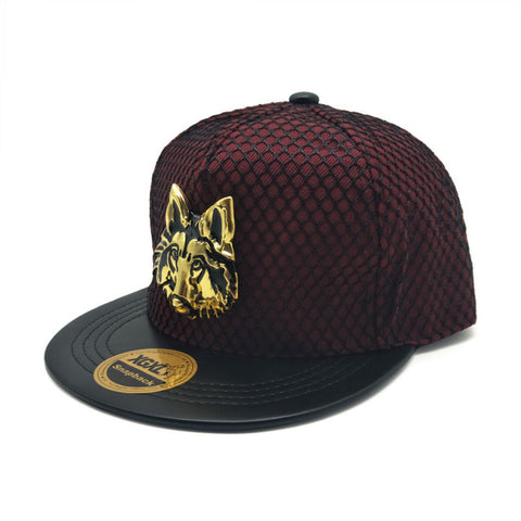 UMA ORELHA New Pattern Plain Edge Women Men Cotton Trend Hip Hop Hat Personality Metal Wolf Baseball Snapback Caps - Wolfmall