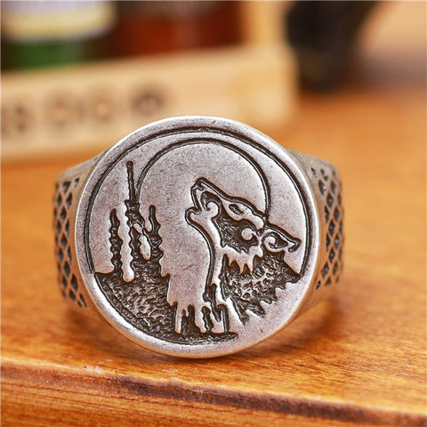 1pc Wolf Ring Talisman Ring Men Bohemia Teen Wolf Signet Pagan Jewelry Best Friend Anel Bague - Wolfmall