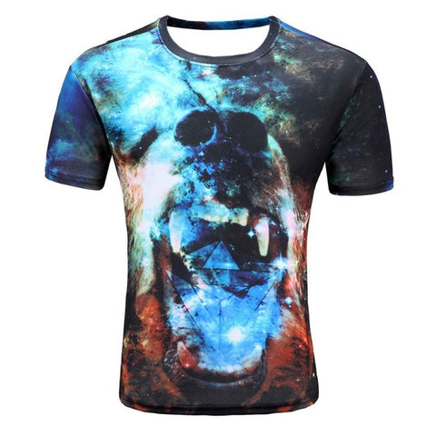 3d t shirt men 2017 summer new arrvial 3D funny wolf men's T-shirt extended plus size 4XL homme top tees wholesale - Wolfmall