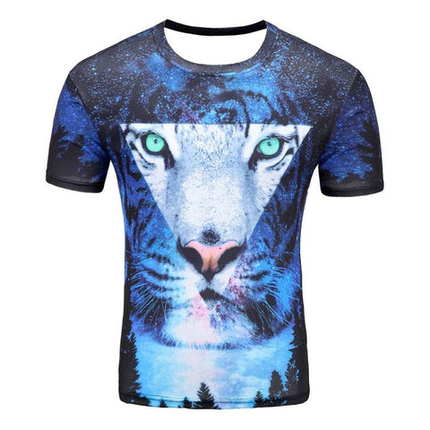 3d t shirt men 2017 summer new arrvial 3D funny wolf men's T-shirt extended plus size 4XL homme top tees wholesale - Wolfmall