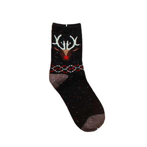 2017 New Fashhion Cute Korean Thick Wool Cotton Women Girl Crew Socks Spring And Summer Of Harajuku Animal Fox Wolf Striped Sox - Wolfmall