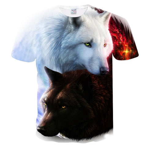 BIANYILONG Newest Harajuku Wolf 3D Print Cool T-shirt Men/Women Short Sleeve Summer Tops Tees T shirt Fashion - Wolfmall