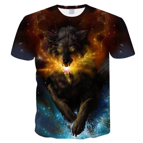 BIANYILONG Newest Harajuku Wolf 3D Print Cool T-shirt Men/Women Short Sleeve Summer Tops Tees T shirt Fashion - Wolfmall
