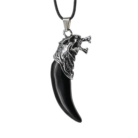 Men Antique Wolf Fang Tooth Pendant Necklace Vintage Wolf Tooth Dragon Alloy Pendant Necklace Fashion Choker Jewelry Gift - Wolfmall