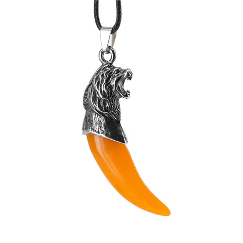 Men Antique Wolf Fang Tooth Pendant Necklace Vintage Wolf Tooth Dragon Alloy Pendant Necklace Fashion Choker Jewelry Gift - Wolfmall