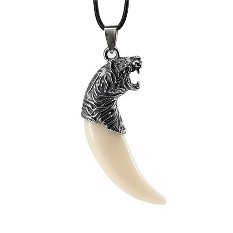 Men Antique Wolf Fang Tooth Pendant Necklace Vintage Wolf Tooth Dragon Alloy Pendant Necklace Fashion Choker Jewelry Gift - Wolfmall